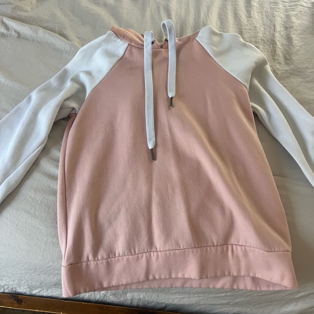 Pink and white hoodie
